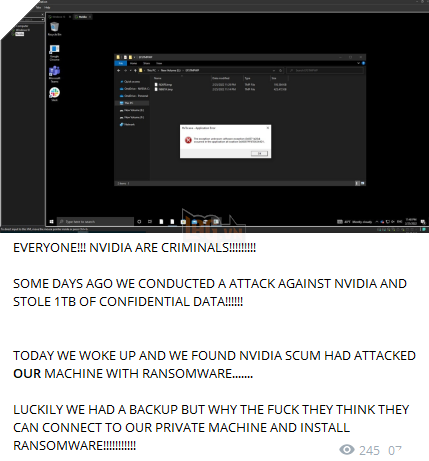 Hacker Lapsus$ hoạt động thuộc dạng nhóm chuyên nghiệp và tuyên bố nhận trách nhiệm của vụ tấn công và đánh cắp dữ liệu từ Nvidia này.