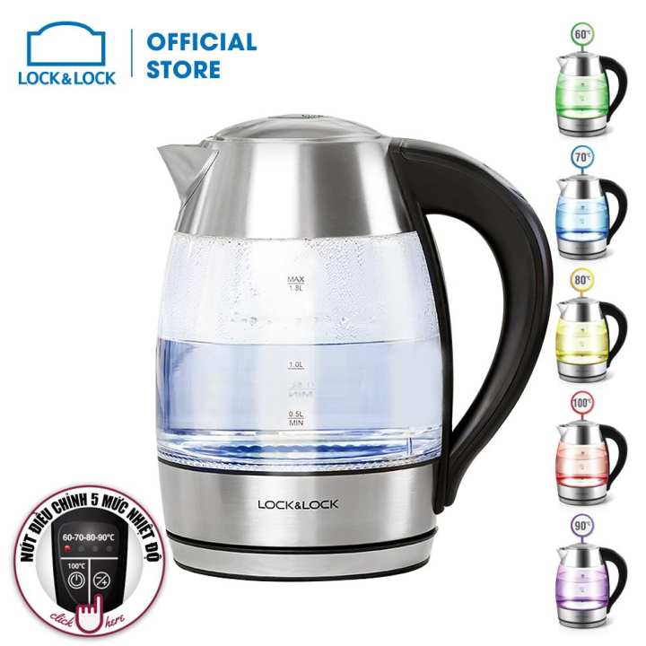 Ấm đun siêu tốc thủy tinh Lock&Lock EJK341 (1.8L – 2200W)